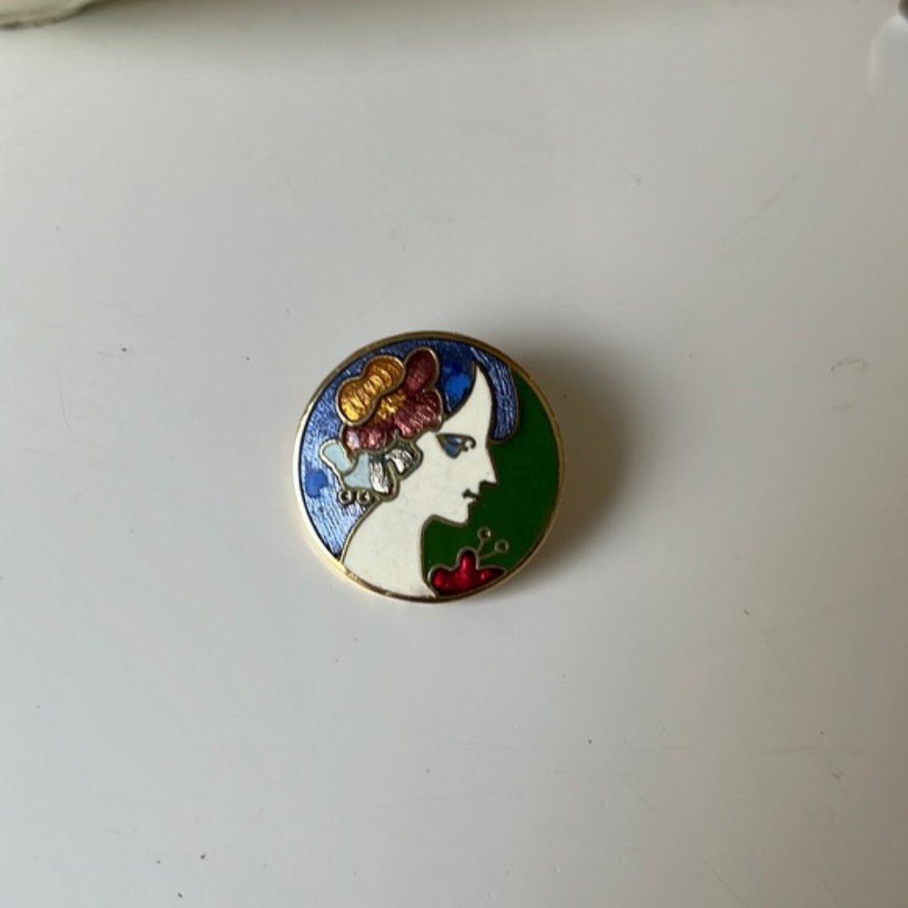 Art Nouveau enamel pin
